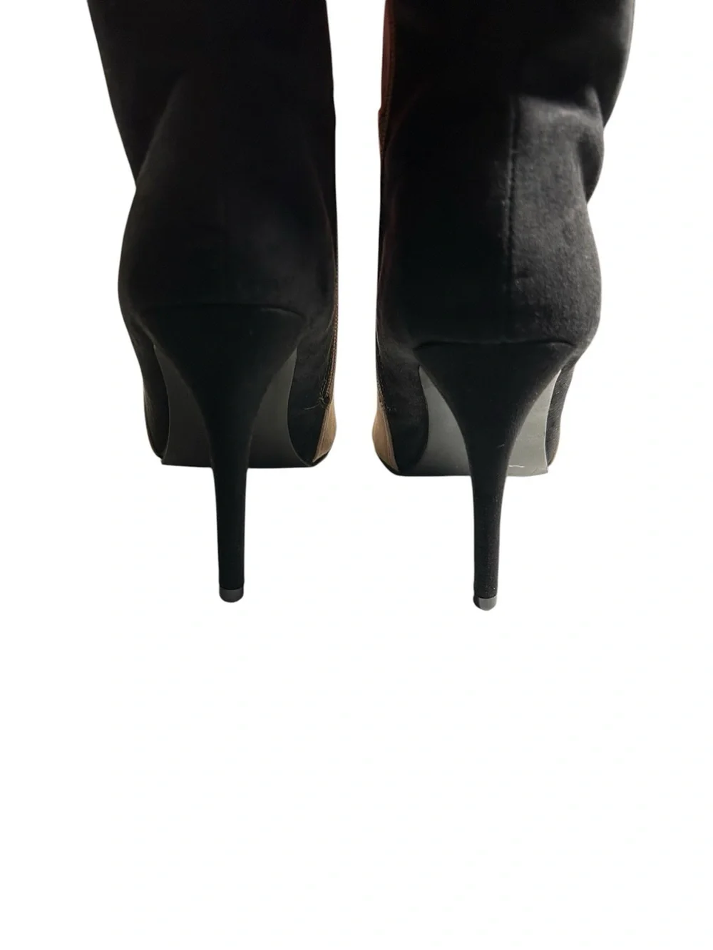 Ashley Stewart Size 10 Colorblock Over-Knee Faux Suede Patchwork High Heel Boots